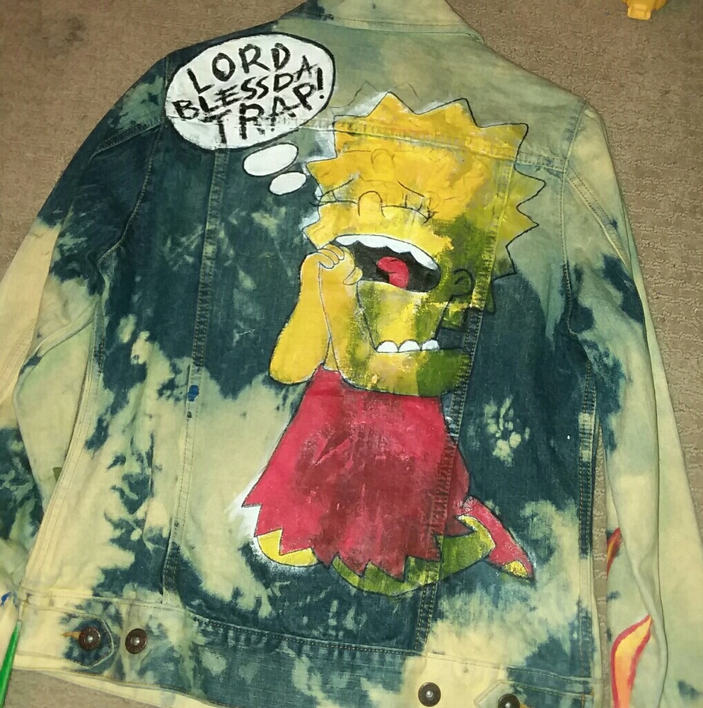 " lord bless da trap " denim jacket